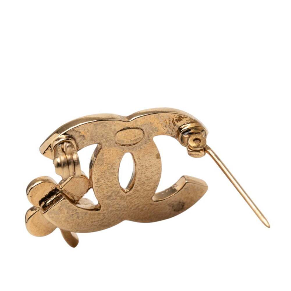 CHANEL Authentic Gold Logo Brooch - Picture 3 of 4